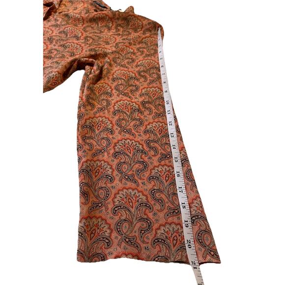 New York & Company Paisley Tunic Top XL Pink Coral Boho Blouse 3/4 Sleeve Career - Picture 7 of 8
